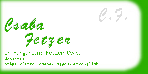 csaba fetzer business card